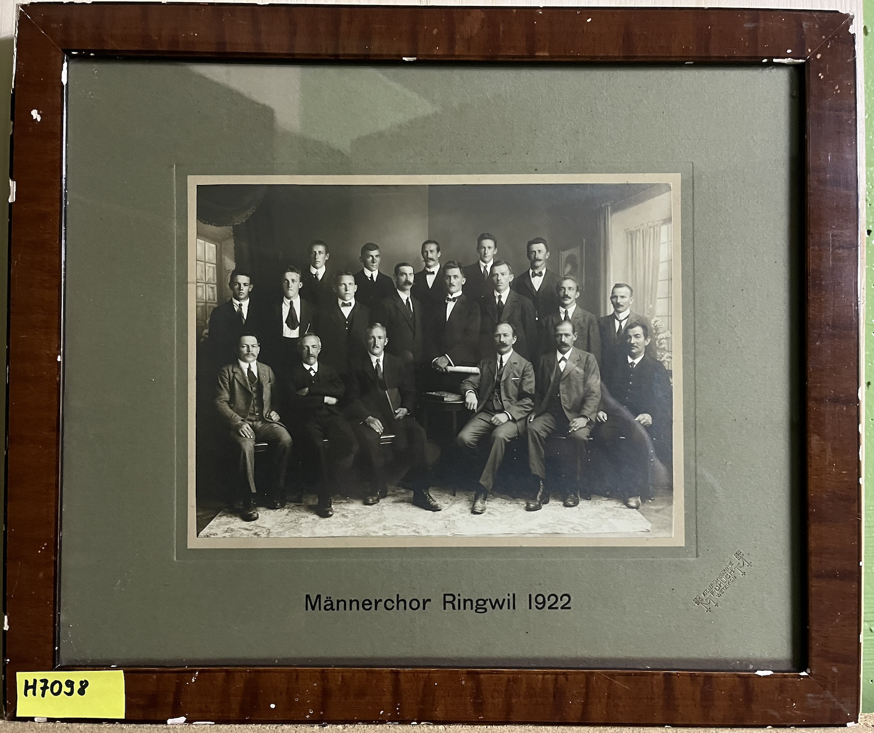 Foto oder Abbildung des Sammlungsobjekts „Foto Männerchor Ringwil 1922“