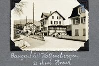 Baugeschäft Wolfensberger und ehemaliges Restaurant Kreuz, um 1930