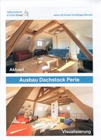 Flyer für den Dachstock-Umbau des Hauses Perle, 2025