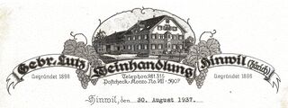 Walderstrasse 17, Briefkopf von 1937