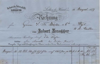 Briefkopf der Firma Robert Honegger, 1877