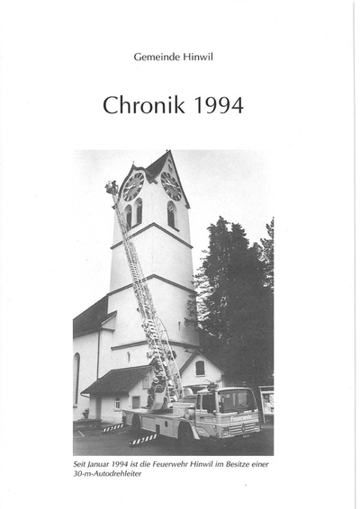 Foto des Mediums (Einband) von „1994 Jahreschronik Hinwil Kurzfassung“