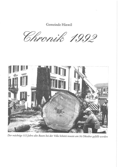 Foto des Mediums (Einband) von „1992 Jahreschronik Hinwil Kurzfassung“