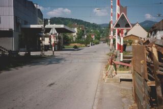 ehemaliger Bahnübergang Untere Bahnhofstrasse, 1989