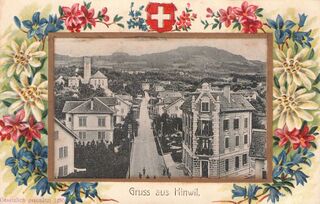 Geprägte Ansichtskarte von Hinwil