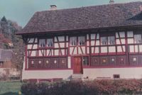 Oberdorfstrasse 11, 1967. Die Fallläden sind geschlossen.