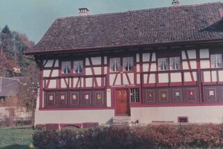 Oberdorfstrasse 11, 1967. Die Fallläden sind geschlossen.