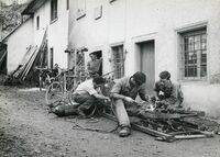 Göpf Kägis Velowerkstatt, Höhenstrasse 108, um 1950