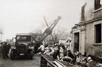 Hotelabbruch nach dem Brand, 1936