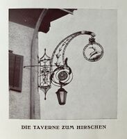 Wirtshausschild Hirschen, undatiert, abgebildet im Jahrheft 1939
