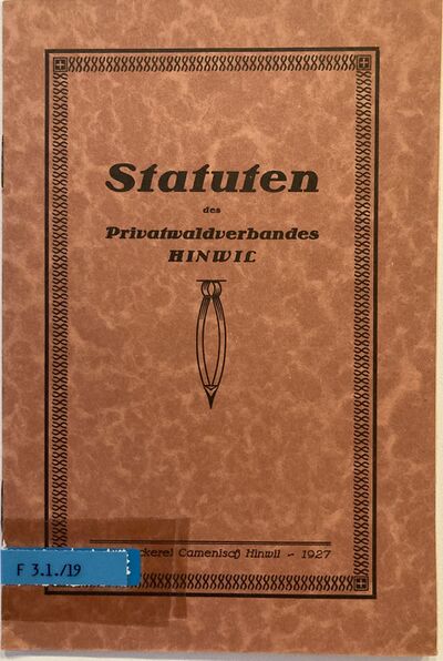 Foto des Mediums (Einband) von „Statuten des Privatwaldverbandes Hinwil“