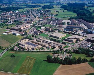 Flugbild des Areals der Ferag und der AMP, 2000