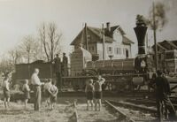 Nachbau der Dampflok "Limmat" auf der Drehscheibe Hinwil, 1947