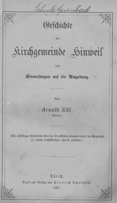 Foto des Mediums (Einband) von „Geschichte der Kirchgemeinde Hinweil“
