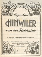 Weinetikette Hinwiler Riesling x Sylvaner