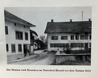 Die Strasse nach Bossikon im Unterdorf Hinwil