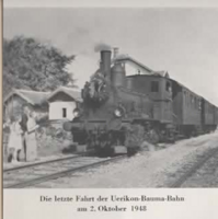 Letzte Fahrt der Uerikon-Bauma-Bahn, 1948