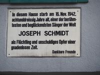 Gedenktafel für den Sänger Joseph Smith am Haus Waldegg