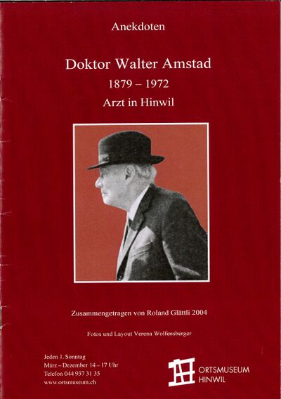 Foto des Mediums (Einband) von „Anekdoten Doktor Walter Amstad (1879–1972)“