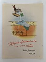 Neujahrskarte Suremann Bauunternehmung, 1944