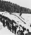 Skispringen auf der Bachtelschanze in Orn, um 1955.