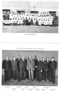 Belegschaft und Vertreter Firma Schätti, 1948