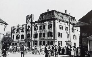 Hotel Bachtel nach dem Brand 1936