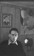 Albert Walder in seinem ersten Studio, um 1948