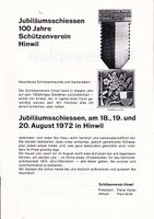 Festführer Jubiläumsschiessen 100 Jahre SV Hinwil in Hinwil.