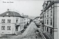 Blick in die Bahnhofstrsse von Süden, Anfang 20. Jahrhundert