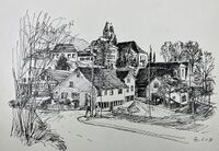 Zeichnung von Jakob Zollinger 1975
