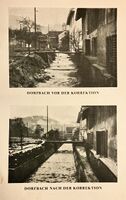 Dorfbach vor- und nach der Korrektion. Aufnahmen im Jahrheft 1931