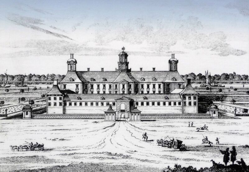 Datei:1702, Eingangsseite des Stadtschlosses; Radierung von Pieter Schenk.jpg