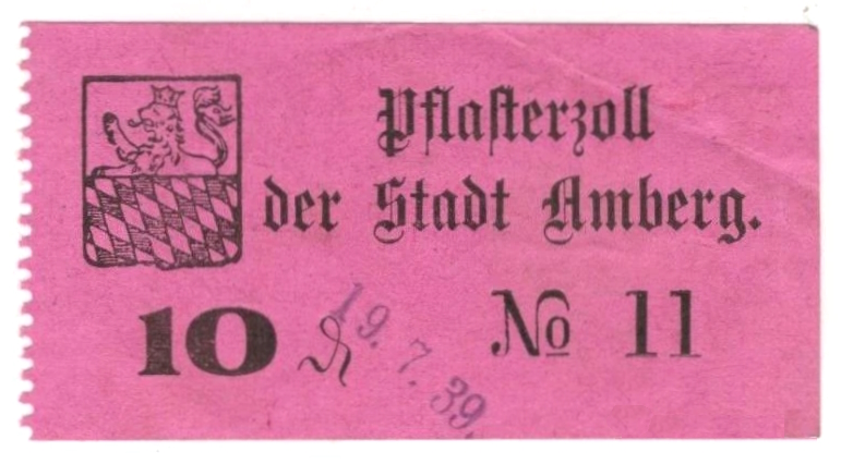 Datei:Pflasterzollmarke - Stadt Amberg - 10 Pfennig - 19.07.1939.jpg