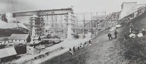 Bau der Bahnbrücke über das Tal der schwarzen Laaber in Beratzhausen