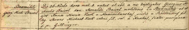 Datei:Baierl Michael Boxmühle 1841Taufbuch.jpg