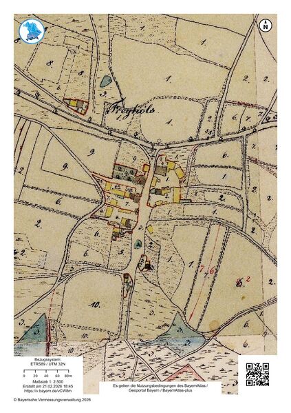 Datei:Freihöls (Fensterbach) Uraufnahme 1834.jpg