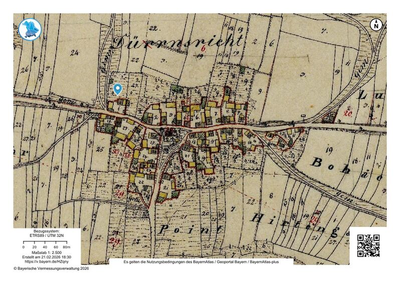 Datei:Dürnsricht Uraufnahme 1834.jpg