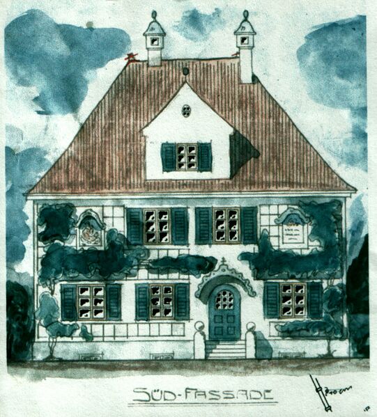 Datei:1912 Bauplan Pfarrhof von 1912.JPG