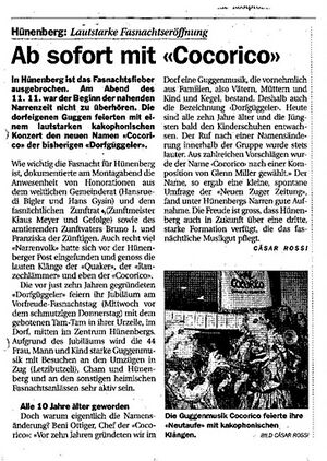 Zeitungsbericht 1997