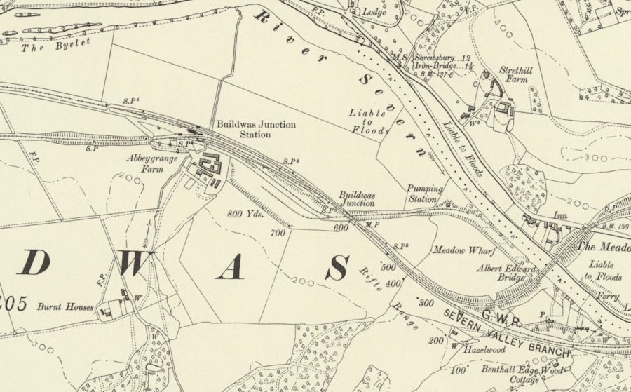 Buildwas Junction layout, Ordnance Survey 1903 (surveyed 1901).