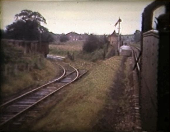 Burlish Halt in 1963 with wagons on the siding (left)