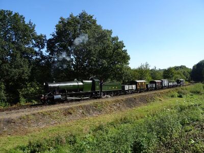 2857 with a Demonstration Goods Train
