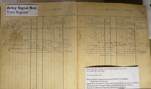 Arley Train Register