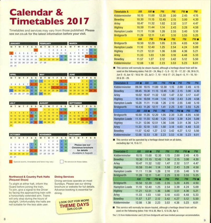 Severn Valley Railway Timeline 2017 - SVR Wiki