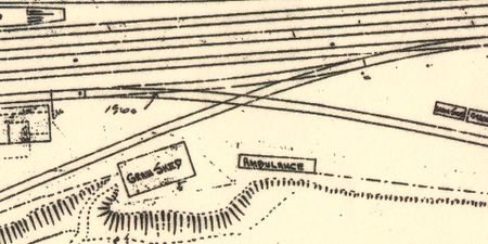 Plan showing ambulance in Down Yard