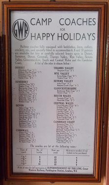 1938 advert for Camp Coach holidays including Arley and Hampton Loade