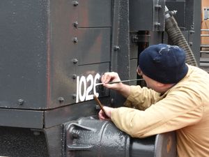 2016: Signwriting in Bewdley yard