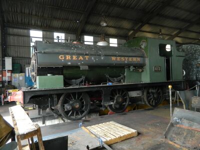 GWR 813 under restoration at Bridgnorth Loco Works in May 2016