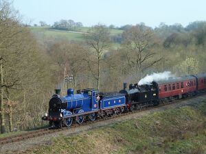 2012: Spring Gala guests CR 828 (57566) and Jinty 47406 approaching Highley